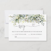 Grüne Blumenzeremonie RSVP Card (Vorderseite)