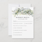 Grüne Blumenzeremonie RSVP Card Karte (Vorderseite)
