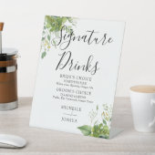 Grüne Blumenzwiebelgetränke Sockelschild (In SItu)