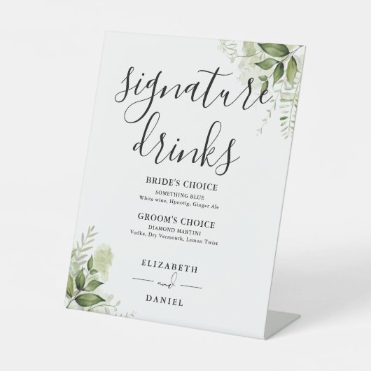 Grüne Blumenzwiebelgetränke Sockelschild (Vorderseite)