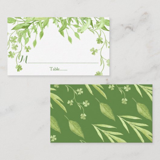 Grüne Blumenzwiebeln Platzkarten (Vorne/Hinten)