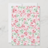 Grüne Blumenzwiebeln Quinceanera-Rose Einladung (Rückseite)