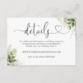 Grüne Blumenzwiebelschrift Details zur Hochzeit Begleitkarte (Vorderseite)
