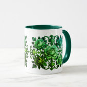 Grüne Blumige Tasse (VorderseiteRechts)