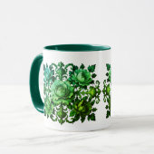 Grüne Blumige Tasse (Vorderseite Links)