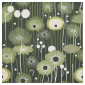 Grüne Blüte auf dunklem Hintergrund Stoff (Muster)