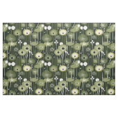 Grüne Blüte auf dunklem Hintergrund Stoff (Fat Quarter (45,7 x 55,9 cm))