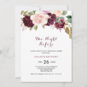 Grüne Blüte Burgund Blüte vor der Nacht Einladung (Vorderseite)