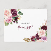 Grüne Blüte Burgundy Blumenmaus Einladungspostkarte (Vorderseite)