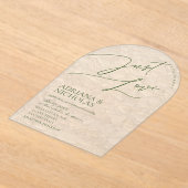 Grüne Blüte Einfache Extravagante Hochzeit Acryleinladungen (Ablage )