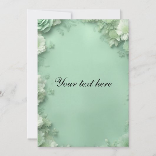 Grüne Blüte Einladung (Vorderseite)