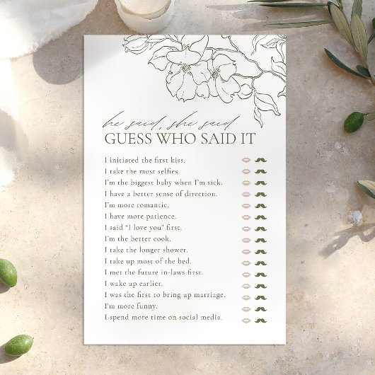 Grüne Blüte Er sagte, sie sagte Brautparty