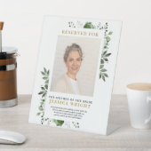 Grüne Blüte Gerettet Hochzeit eines Fotos mit Sitz Sockelschild (In SItu)