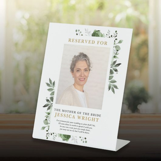 Grüne Blüte Gerettet Hochzeit eines Fotos mit Sitz Sockelschild