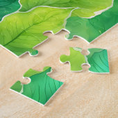 Grüne Blüte mit Herbstblättern Puzzle (Seite)