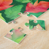 Grüne Blüte mit Herbstblättern Puzzle (Seite)