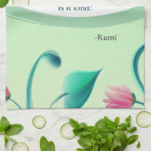 Grüne Blüte mit inspirierendem Zitat Geschirrtuch (Gefaltet)