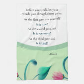 Grüne Blüte mit inspirierendem Zitat Geschirrtuch (Vertikal)