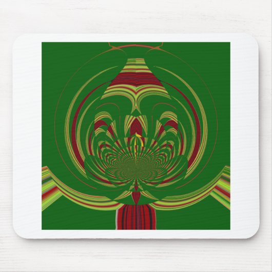 Grüne Blüte. Modernes Design für Tribal Edgy Mousepad (Vorne)