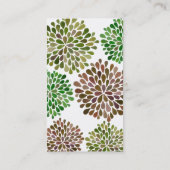Grüne Blüte sprengte neutrale Visitenkarte (Rückseite)