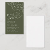 Grüne Blüte trug einen Ring auf das Brautparty Begleitkarte (Vorne/Hinten)