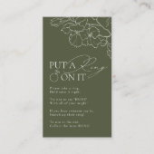 Grüne Blüte trug einen Ring auf das Brautparty Begleitkarte (Vorderseite)