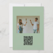 Grüne Blüte Vintag mit Foto Hochzeit Einladung (Rückseite)