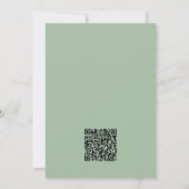 Grüne Blüte Vintag mit QR Hochzeitseinladung Einladung (Rückseite)