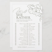 Grüne Blüte würde sie lieber Brautparty spielen (Vorne/Hinten)