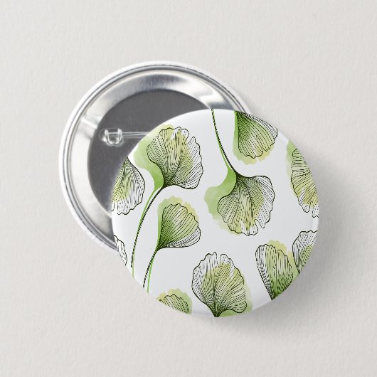 Grüne Blütenblätter Button (Vorne & Hinten)