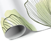 Grüne Blütenblätter Geschenkpapier (Rolleneckpunkt)
