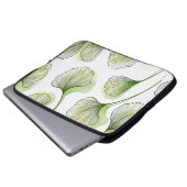 Grüne Blütenblätter Laptopschutzhülle (Vorne Knopf)
