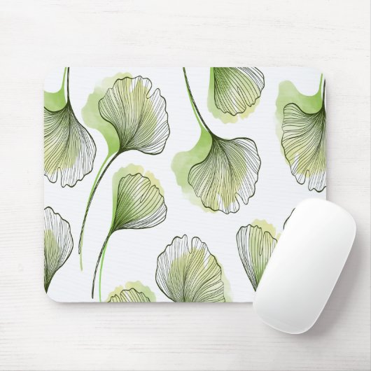 Grüne Blütenblätter Mousepad (Mit Mouse)