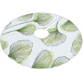 Grüne Blütenblätter Polyester Weihnachtsbaumdecke (Schrägansicht)