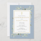 Grüne Blütenblütenkonfirmation Einladung (Vorderseite)