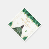 Grüne Blütendarmhautprinzessin Geburtstagspartei Serviette (Ecke)