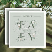 Grüne Blütendusche mit weichem Leder Serviette