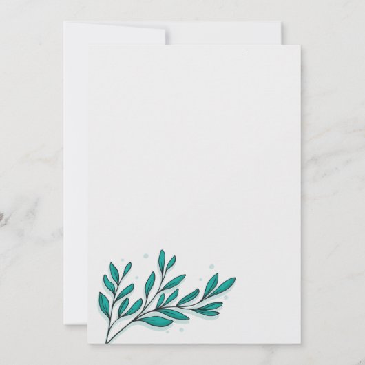 Grüne Blütengoldfolie Blätter Tischnummer (Rückseite)