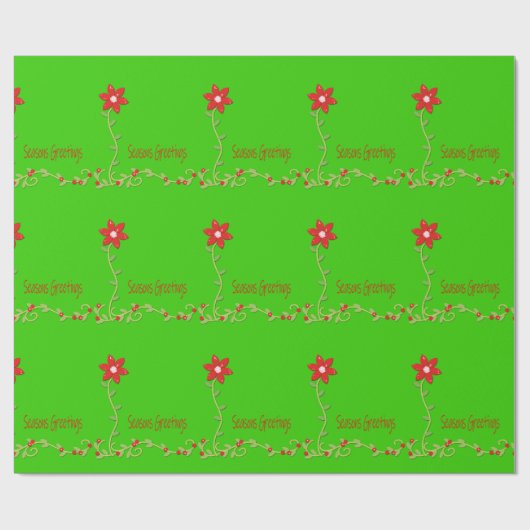 Grüne Blütensaison - Diskussionspapier Geschenkpapier (Flach)