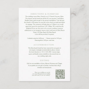 Grüne Blütenschmetterlinge Hochzeitsszenarien QR Begleitkarte