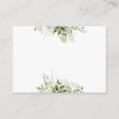 Grüne Blütenspulmaschine Raffle Babydusche Begleitkarte (Rückseite)