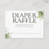 Grüne Blütenspulmaschine Raffle Babydusche Begleitkarte (Vorderseite)