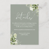 Grüne Blütenwelt Elegantes Grün Hochzeit Details Begleitkarte (Vorderseite)