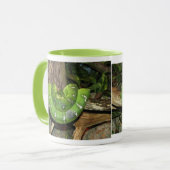 Grüne Boa-Schlangen-Wecker-Tasse Tasse (Vorderseite Links)