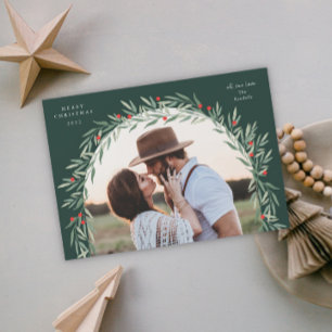 Grüne Bögen Moderne Schrift Foto Weihnachten