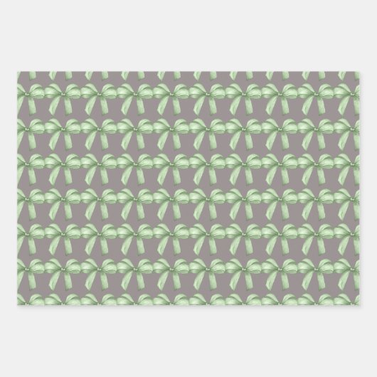 Grüne Bögen Packpapier. Geschenkverpackung. Geschenkpapier Set (Vorderseite 2)