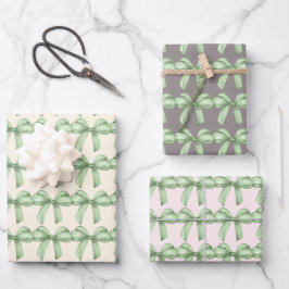 Grüne Bögen Packpapier. Geschenkverpackung. Geschenkpapier Set
