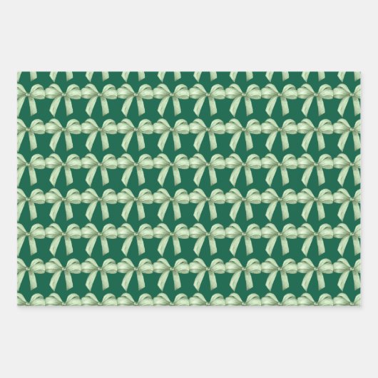 Grüne Bögen Packpapier. Geschenkverpackung. Geschenkpapier Set (Vorderseite 3)