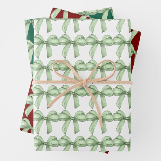 Grüne Bögen Packpapier. Geschenkverpackung. Geschenkpapier Set (Beispiel)