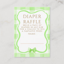 Grüne Bogen-Windel-Raffle-Baby-Shower-Tickets